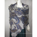 100% Cashmere Knitted Print Shawl